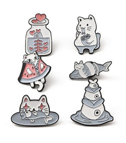 copy of Vicious Friends Enamel Pins, Black Alloy Badge for Backpack Clothes, Cat/Penguin