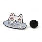 Alloy Enamel Pin, Cute Cartoon Cat/Fish/Watermelon Brooches, Electrophoresis Black