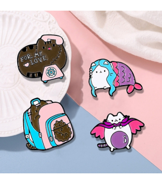 copy of Vicious Friends Enamel Pins, Black Alloy Badge for Backpack Clothes, Cat/Penguin