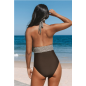 S/M Flexible Fit Print Halter One-Piece Swimsuit