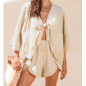 Whimsy Wrap Beige Cover-Up Top