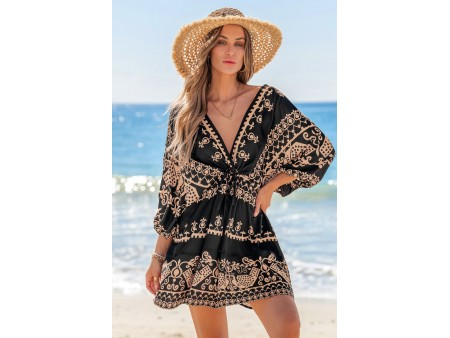 Santorini Breeze Ornate Mini Dress