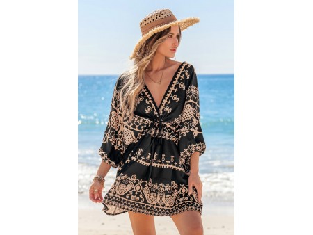 Santorini Breeze Ornate Mini Dress